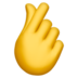 Face with hand over mouth