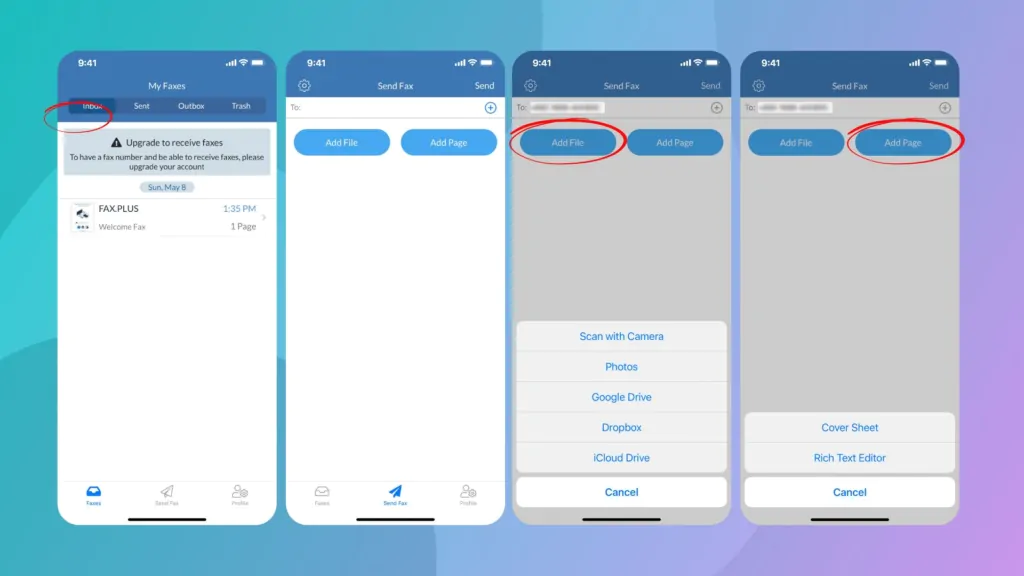 How to fax from iPhone using Fax.plus app
