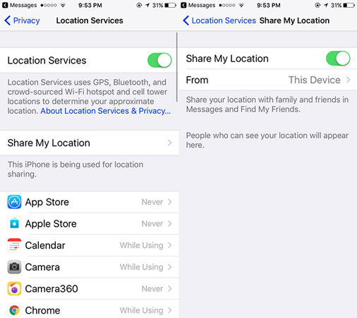 Enable Share My Location