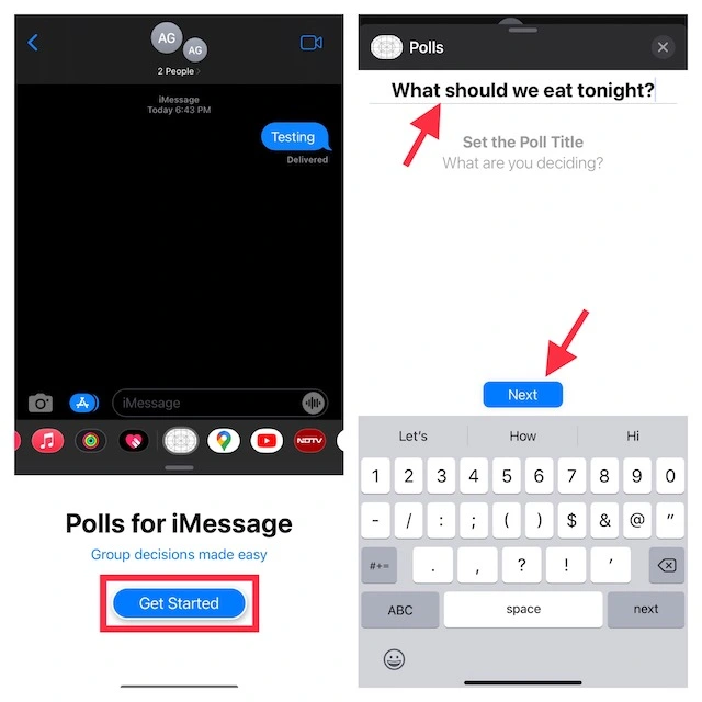 how to create a poll in iMessage on an iPhone or iPad