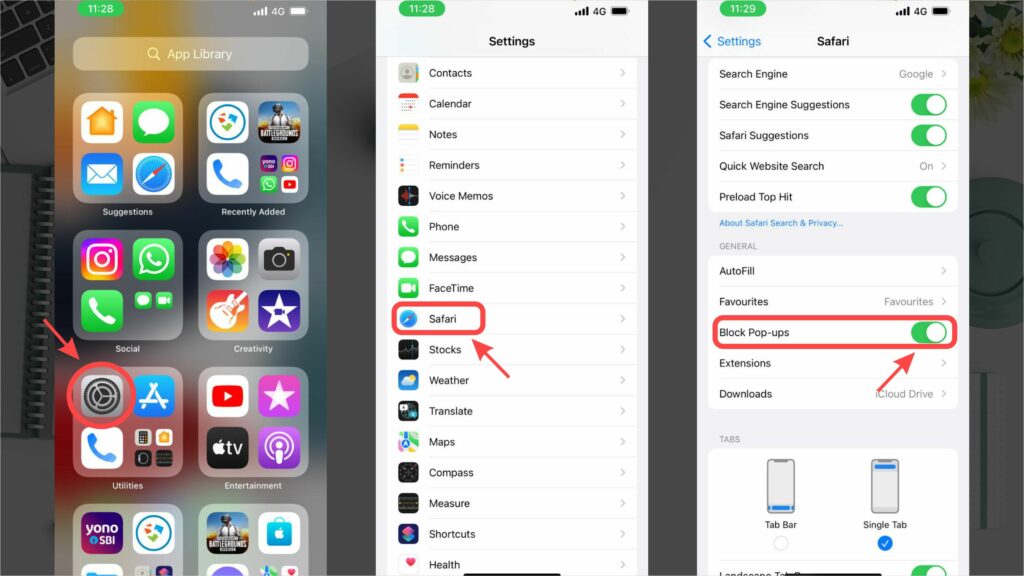 How to enable Pop-Up Blocker on iPhone Steps