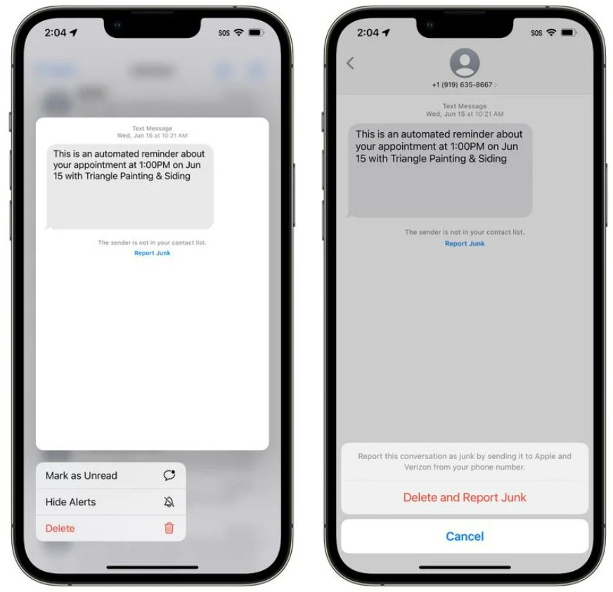 How to Report Junk iMessage in iOS 16