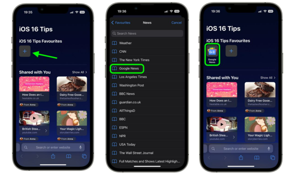 How to Create Favorites Within a Safari Tab Group in iOS 16