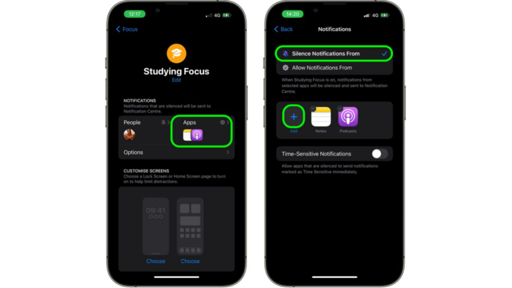 How to Silence Notifications From Specific Apps in a Focus Mode in iOS 16