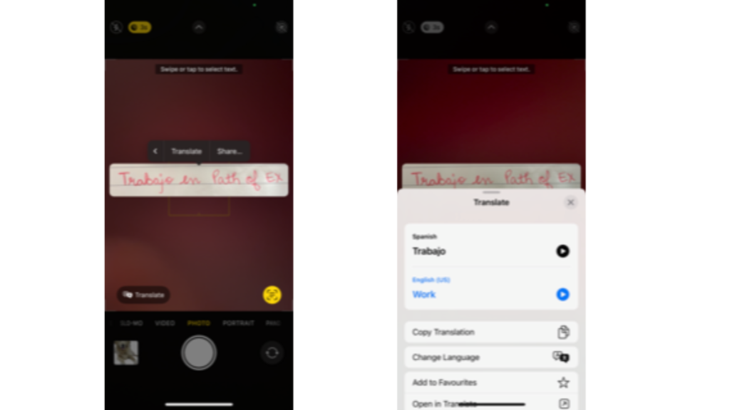 How to Translate Text in The Camera App in iOS 16