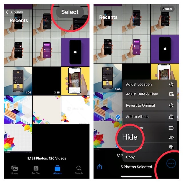 Click here to know more about how to hide photos in iOS 16 with the help of  Photos app.