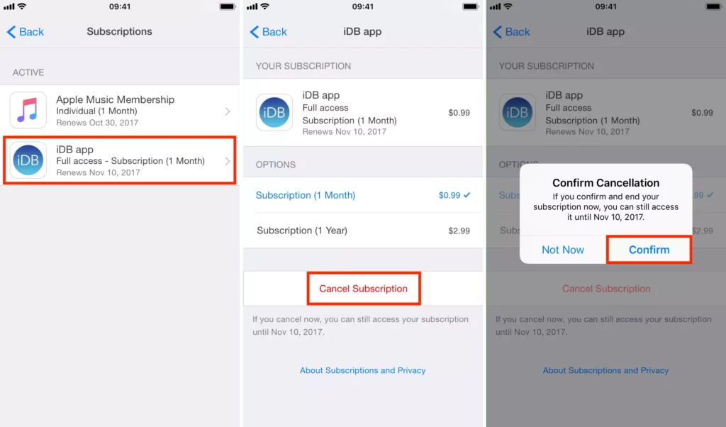 how to cancel subscriptions on iPhone