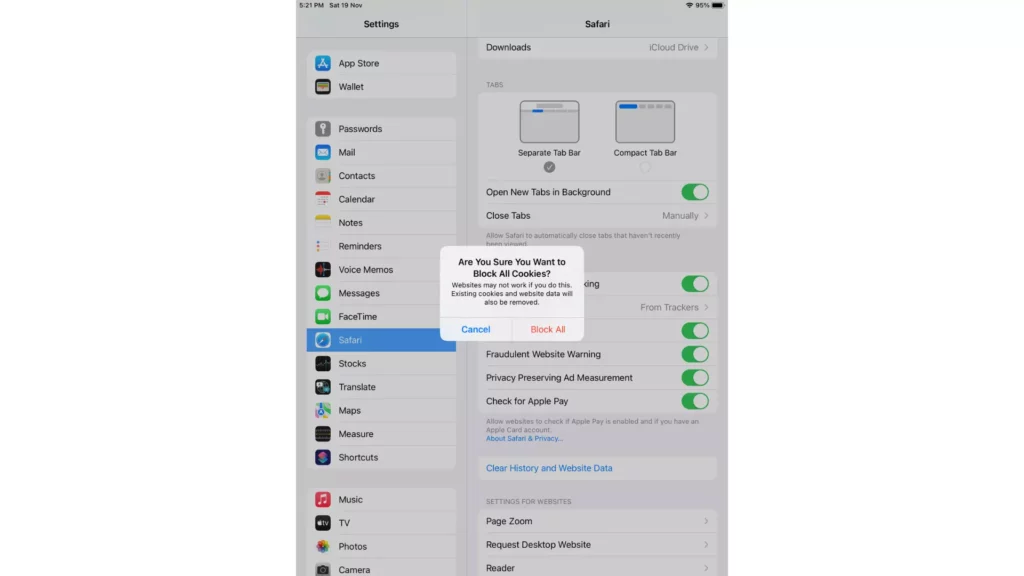 How to Block Cookies on iPhone Safari?