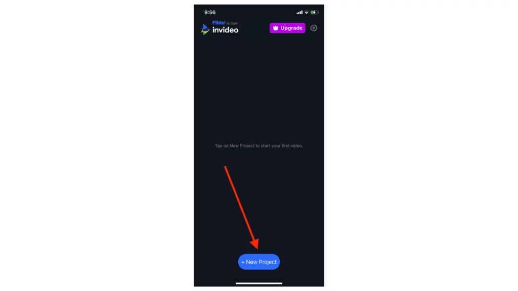 Creating new project on Filmr; How to Combine Videos on iPhone to Elevate Visuals